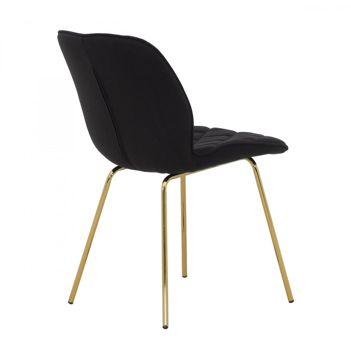 Brynlee Black Tufted Accent Chair with Gold Legs (Set of 2)