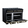 Forno Ambassador 48" Dual Fuel Range, Black, 8 Sealed Burners, 6.7 Cu.Ft. Ovens - FFSGS6199-48CPBLK | Cuisiniere double combustible Ambassador de 48 po, noir, 8 bruleurs scelles, 6,7 pi³ – FFSGS6199-48CPBLK