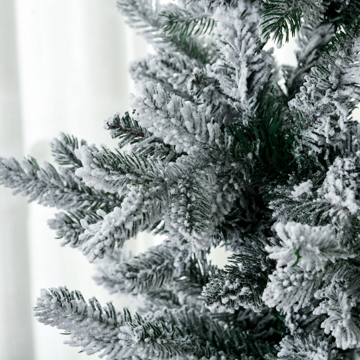 Homcom 6' Artificial Christmas Tree With Snow Flocked, Auto Open
