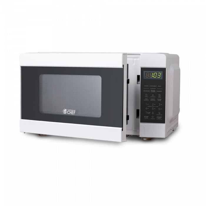 CHM Series Commercial Chef 0.9 Cu. Ft. Countertop Microwave Oven, CHM990W, White Countertop Microwave Less 1cuft