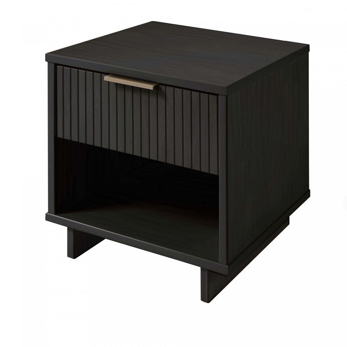 Granville Modern 18\" Nightstand in Charcoal Gray (1-Drawer) - Set of 2