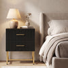 HOMCOM Nightstands Set of 2 Bedside Tables with Drawers for Bedroom Black