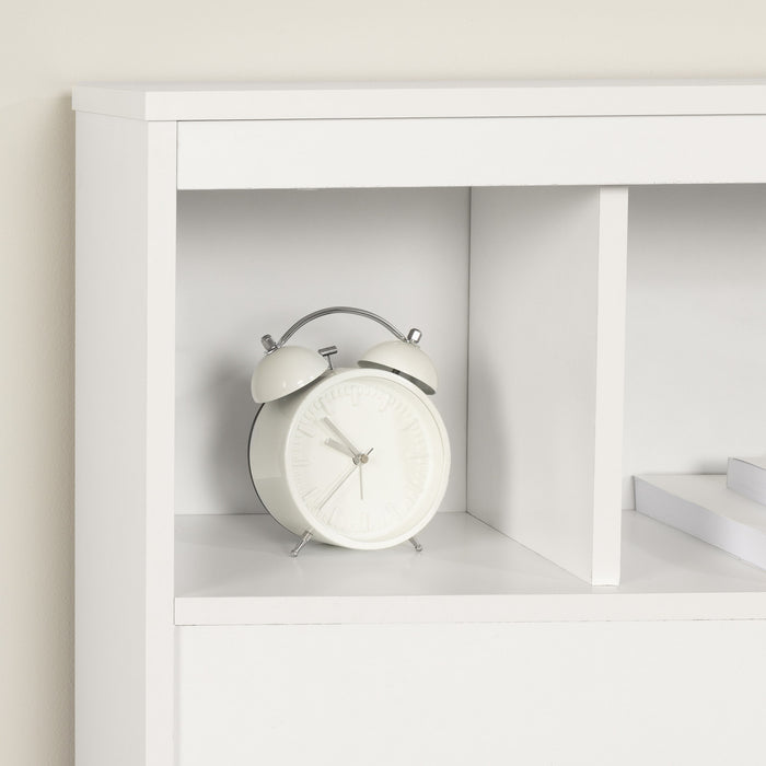 Spark Bookcase Headboard With Storage - Pure White
