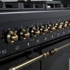 Forno Antico 48" Dual Fuel Gas Range, Black, 5.5 cu.ft. Double Ovens - FFSGS6113-48BLK | Cuisiniere a double combustible Antico de 48 pouces , noire, 5,5 pi³ four double - FFSGS6113-48BLK