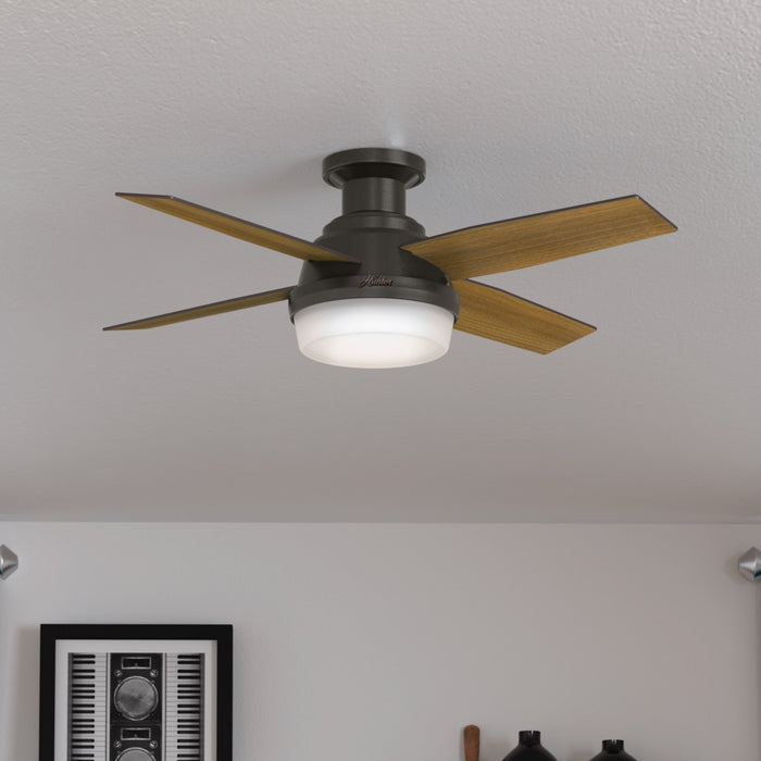 Dempsey Low Profile Ceiling Fan with Light Fixture - Bronze