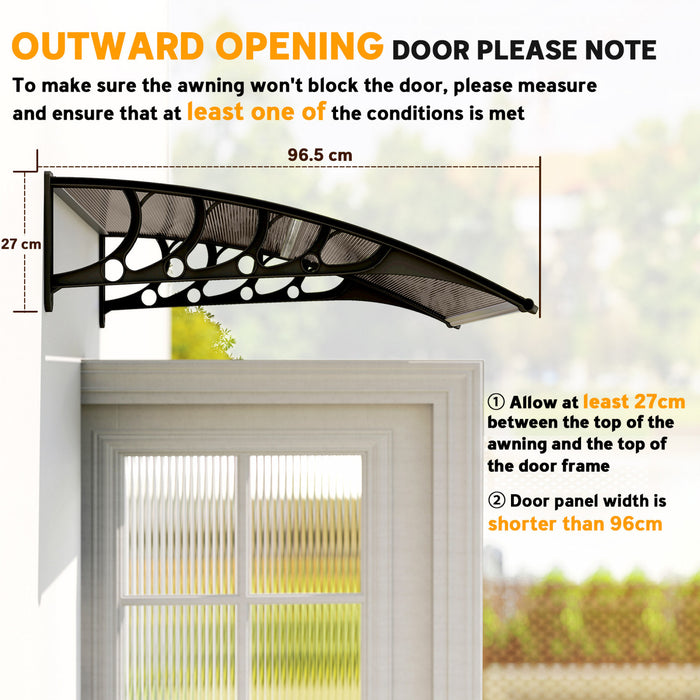 Outsunny Window Awning Door Canopy 40\" x 40\" Front Door Outdoor Patio Cover
