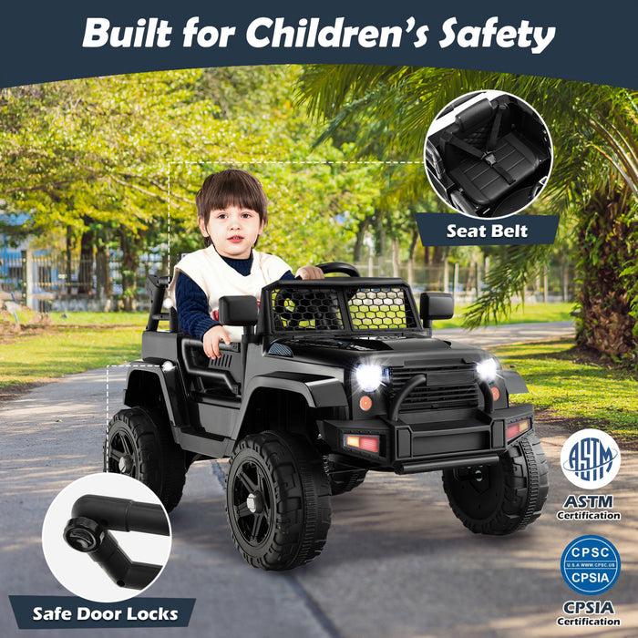 Costway 12v Battery Powered Ride On Truck Electric Kids Ride On Car With Remote Control 4-wheel Vehicle Toy For Boys & Girls