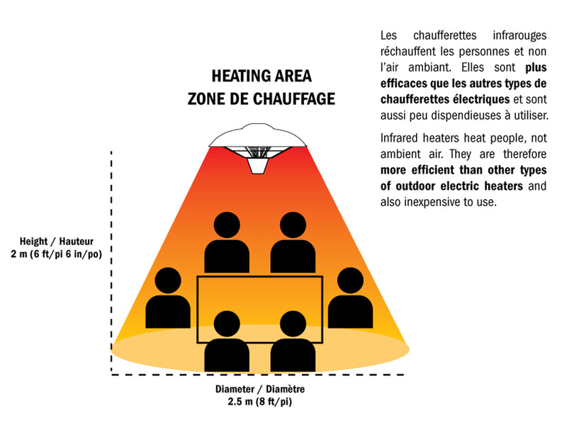Energ+ Infrared Electric Hanging Patio Heater - HEA-21524