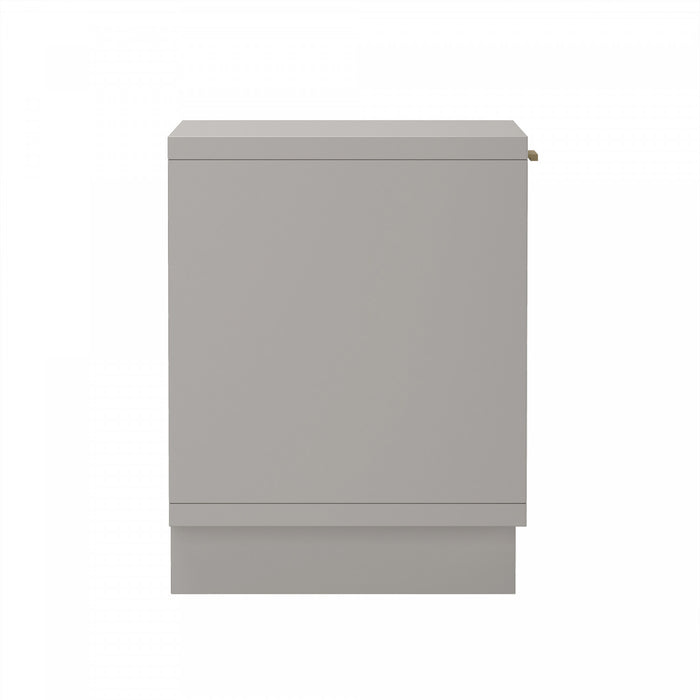 Elara Contemporary 18\" Solid Wood Nightstand in Light Gray (1-Drawer)
