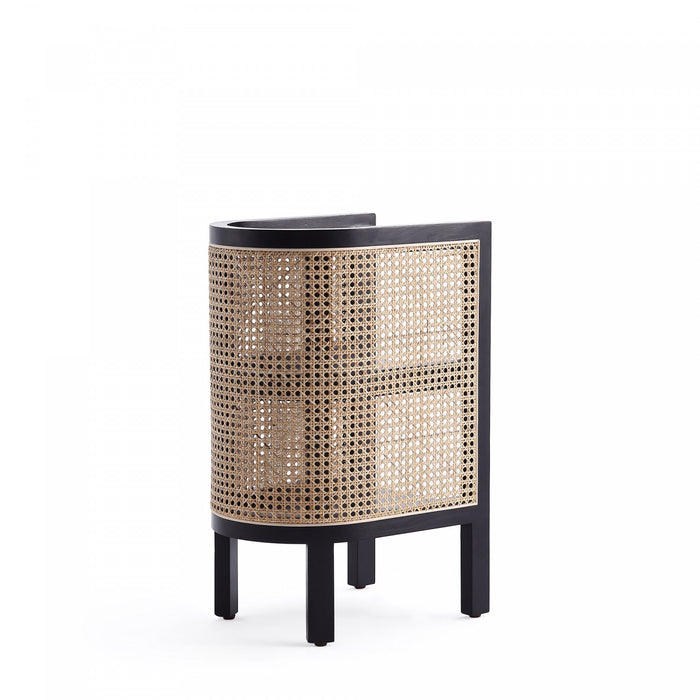 Versailles Industry Chic End Table in Black and Natural - Set of 2