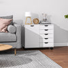 HOMCOM Filing Cabinet, 5-Drawers File Cabinet with Door, Adjustable Shelf