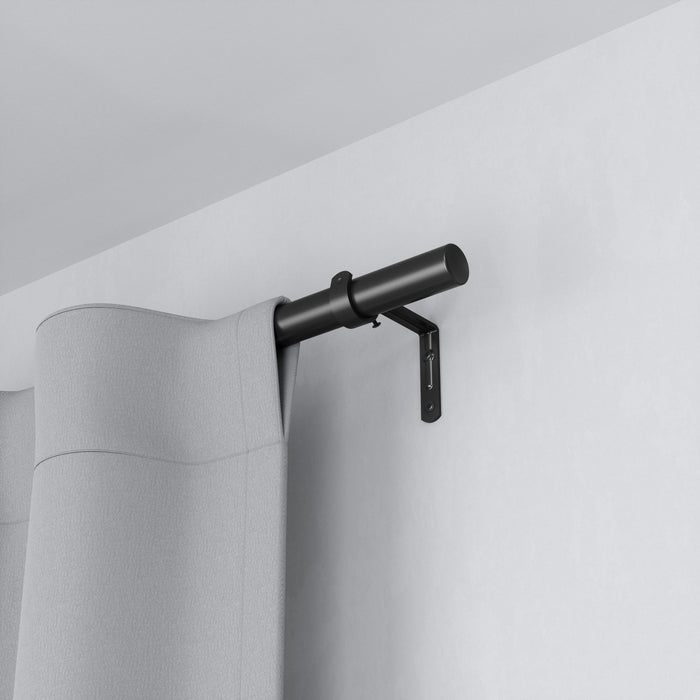 Umbra Zen Matte Black Expandable 1\" Curtain Rod - 64\"-128\" 