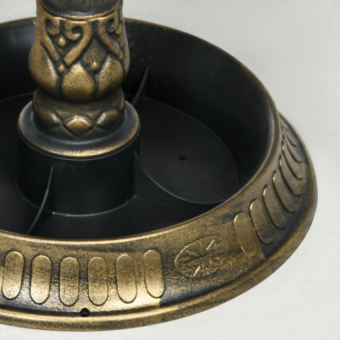 Outsunny Bird Bath With Pedestal, Birdbath Bowl For Garden, Bronze