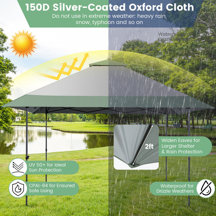 Costway 13x13ft Patio Pop-up Gazebo Canopy Tent Instant Sun Shelter Outdoor Wheeled Bag