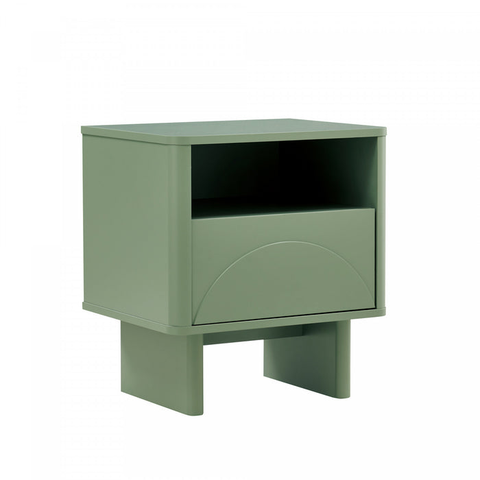 Ella Modern 20\" Nightstand in Sage Green (1-Drawer) - Set of 2