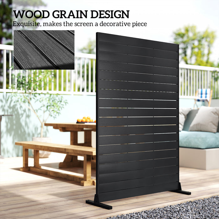 Outsunny Outdoor Privacy Screen, HDPE Decorative Screen Panel, Black