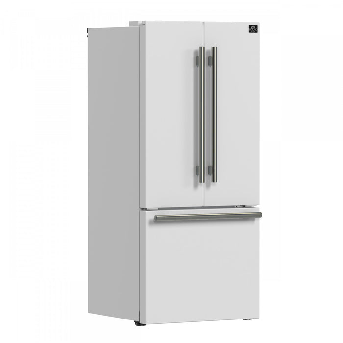 Forno Espresso Gallipoli 30-inch French Door White Refrigerator, 17.5 cu.ft. - FFFFD1974-31WHT