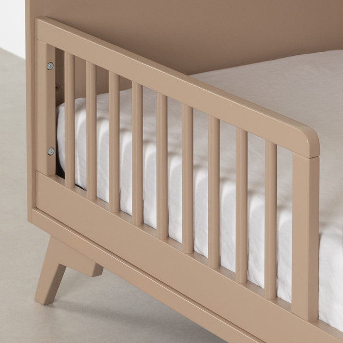 Milos Baby Crib With Adjustable Height And Toddler Rail - Pink Blush 