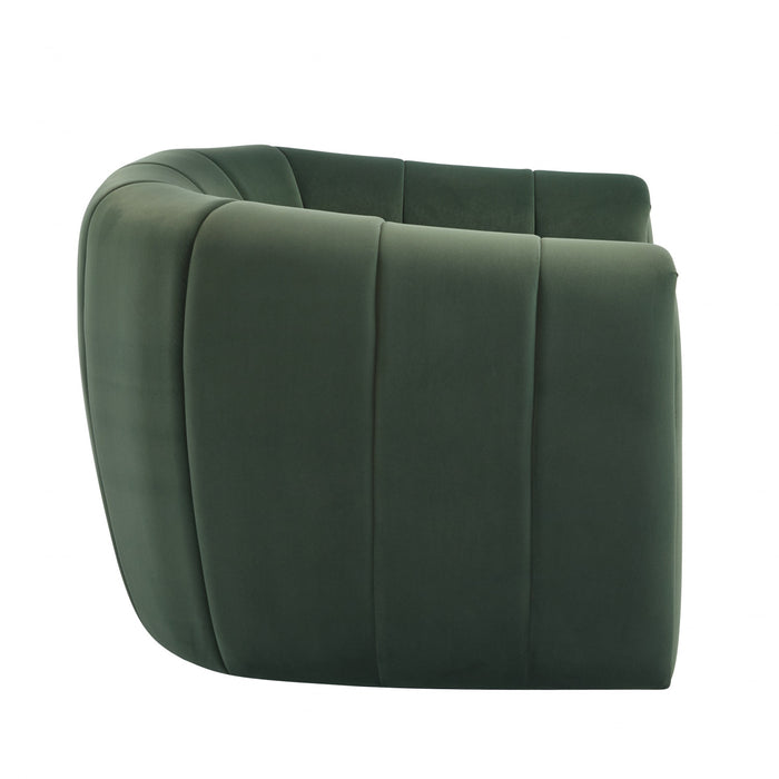 Vela Modern Velvet Swivel Club Chair with Tub Design, Black, Olive Green