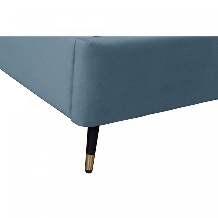 Crosby Modern Upholstered Velvet King Bed in Blue