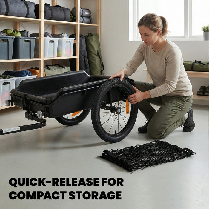 Soozier Bike Trailer, Bike Cargo Trailer with Quick Release 16\" Wheels