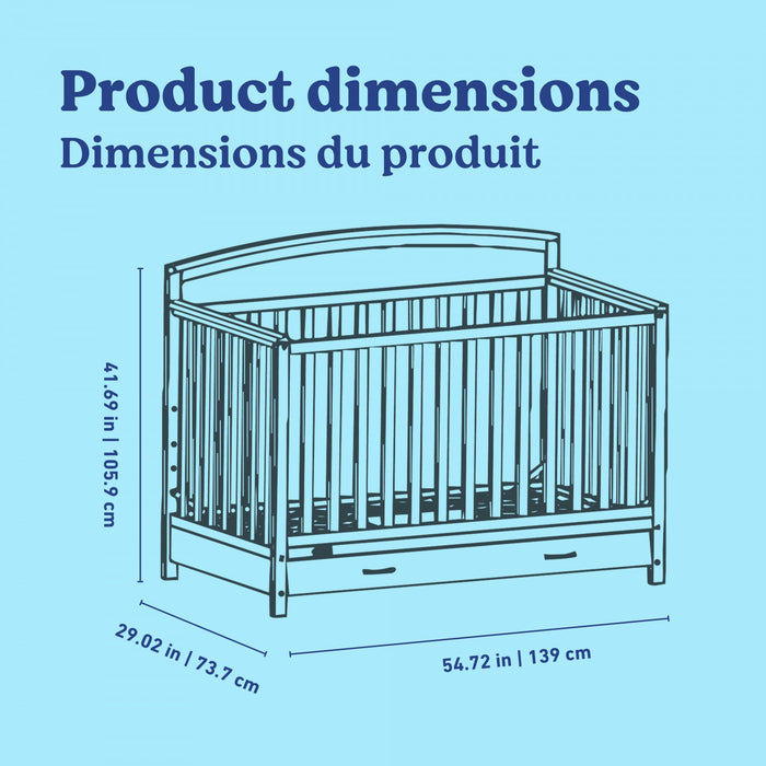 Graco Benton 5-in-1 Convertible Crib with Drawer - Driftwood