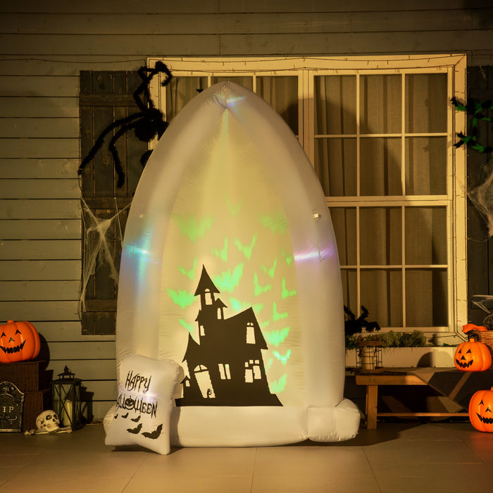 Homcom 7ft Inflatable Halloween Hunted Tomb With Project Light