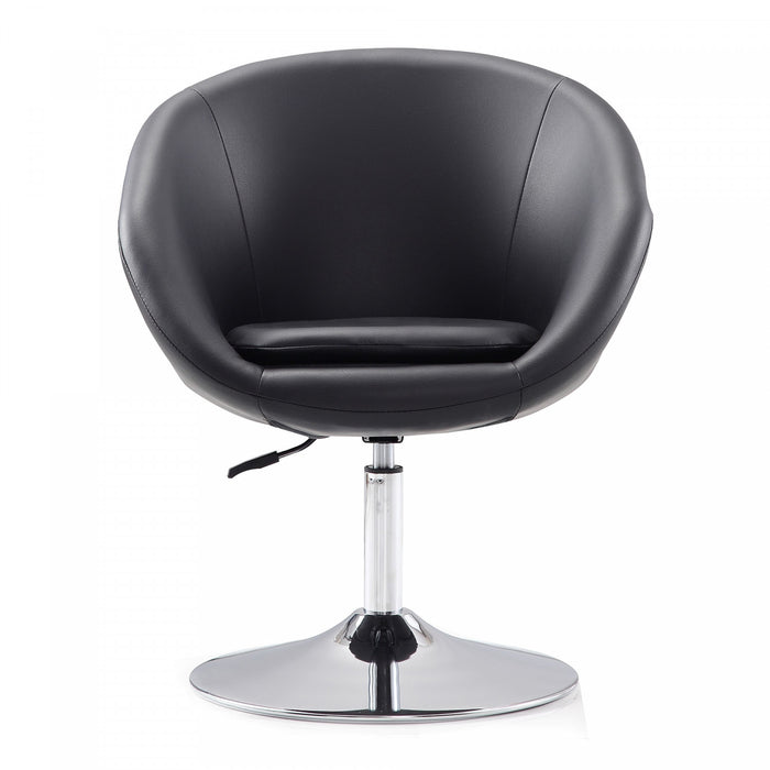 Hopper Modern Upholstered Swivel Lounge Chair in Black - Set of 2 Accent Chair