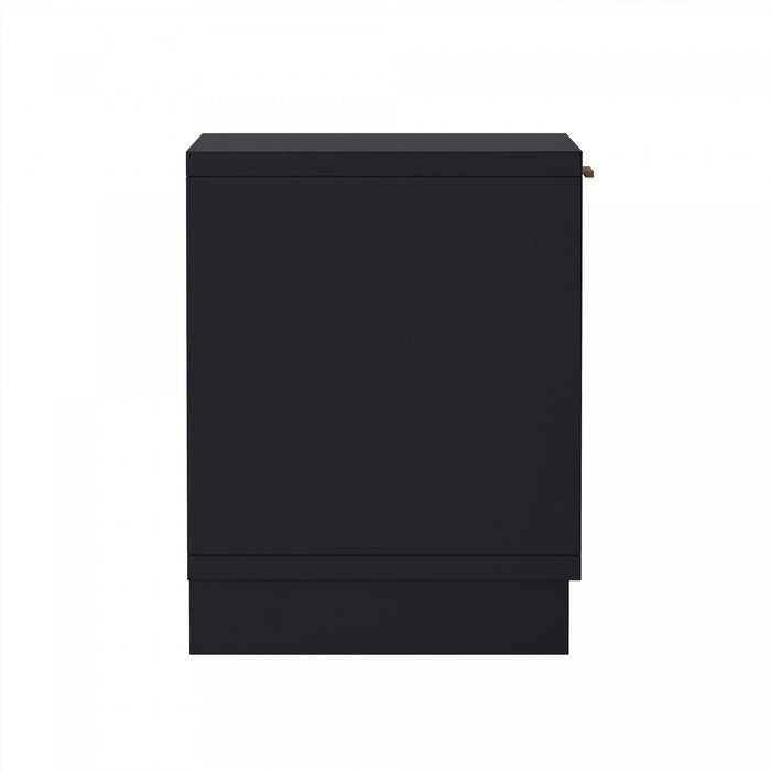 Elara Contemporary 18\" Solid Wood Nightstand in Black (1-Drawer)