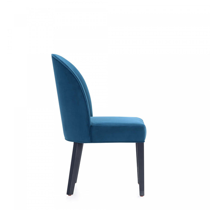 Hillman Modern Wood Upholstered Dining Chair in Blue - Set of 2