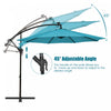 Costway 10 Ft Patio Solar LED Offset Umbrella 40 Lights Crank Base Turquoise