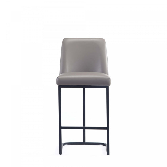 Serena Modern Metal Upholstered Counter Stool in Taupe Bar Stool