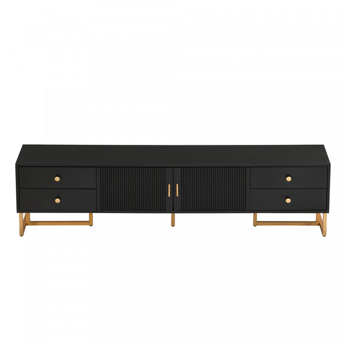 Gavin 68.8\" TV Cabinet with Storage Drawers and Media Organization Function,Black Tv Stand