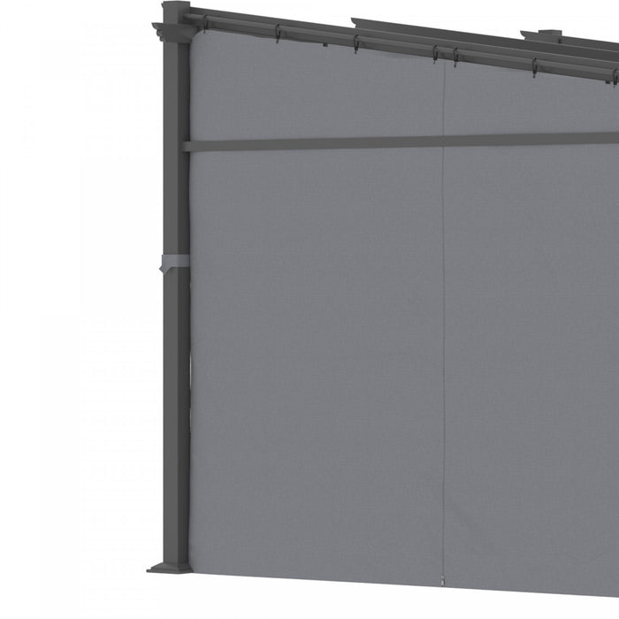 Outsunny 10' X 10' Metal Pergola With Sliding Roof Canopy, Retractable Pergola Canopy For Outdoor, Patio, Dark Grey
