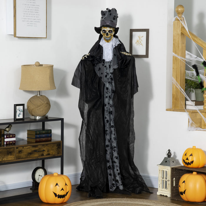 Outsunny 6FT Life Size Halloween Grim Reaper Groom Decor with Light Up Eyes