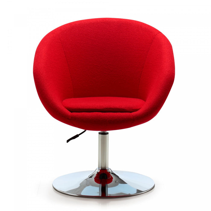 Hopper Modern Upholstered Swivel Lounge Chair in Red - Set of 2 Accent Chair