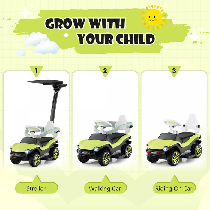 3-in-1 Licensed Volkswagen Kids Ride On Push Car Sliding Car W/ Music & Light