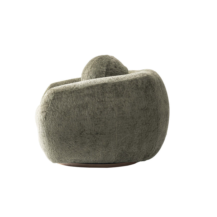 Tribeca Mid-Century Modern Chenille Lounge Chair in Olive Green - Set of 2