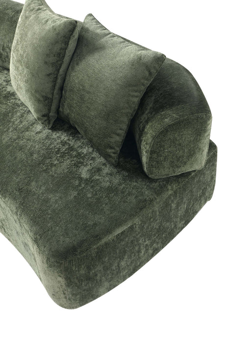 Verandah Mid-Century Modern 2-Piece Sofa Set in Olive Green