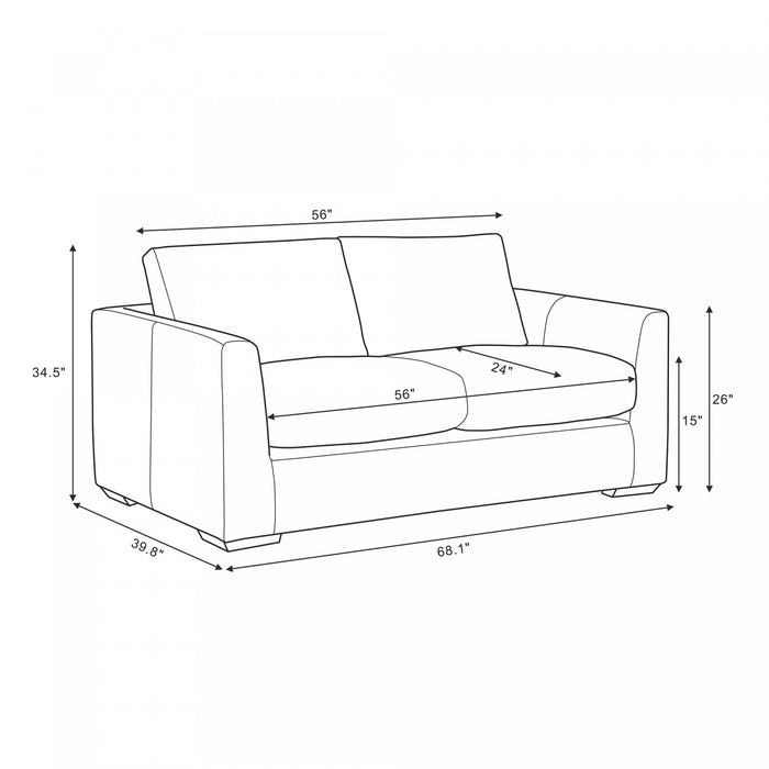 Cleo Contemporary Upholstered Loveseat in Cream