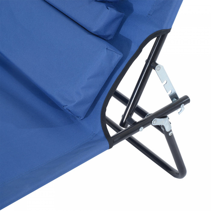 Outsunny Adjustable Outdoor Lounge Chair, Blue