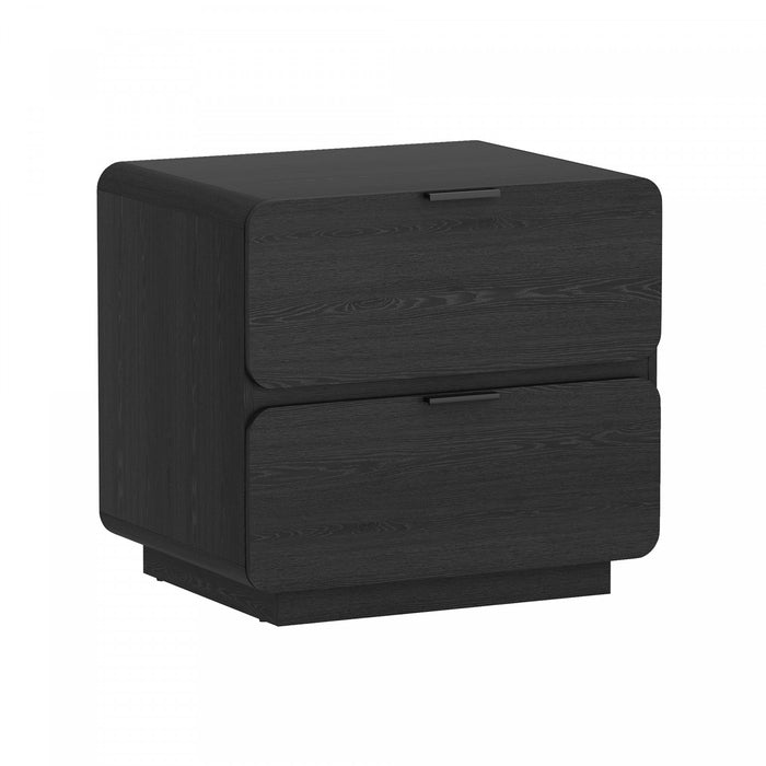 Chrystie Contemporary Modern 26\" Nightstand in Black (2-Drawer) - Set of 2