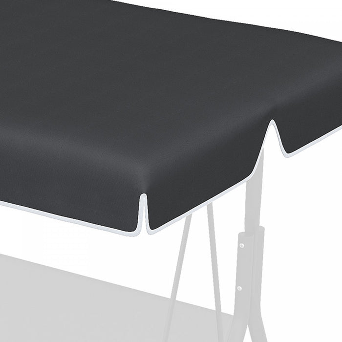 Outsunny 2 Seater Swing Canopy Replacement, Outdoor Swing Seat Top Cover, Uv50+ Sun Shade (canopy Only), Black