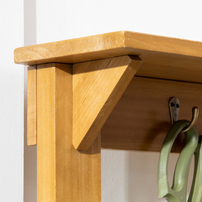 Outsunny 2-level Potting Bench Table With Storage Shelf And Top Hooks