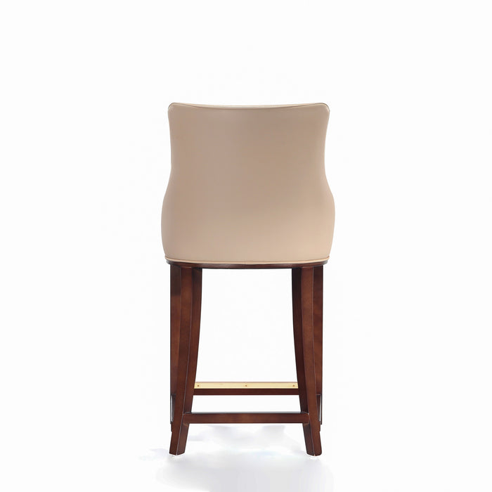 Shubert Modern Wood Upholstered Counter Stool in Tan - Set of 3