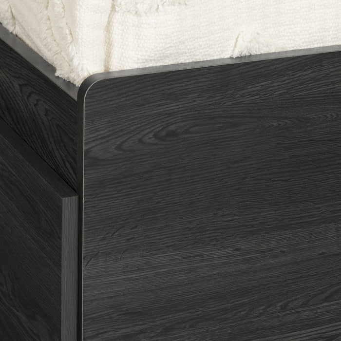 Fynn Twin Bed And Bookcase Headboard Set - Gray Oak 