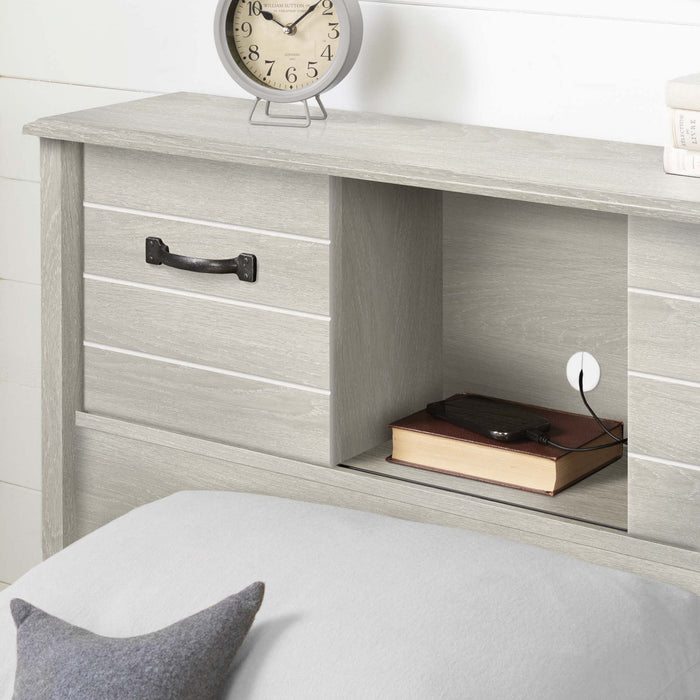 Ulysses Bookcase Headboard - Winter Oak
