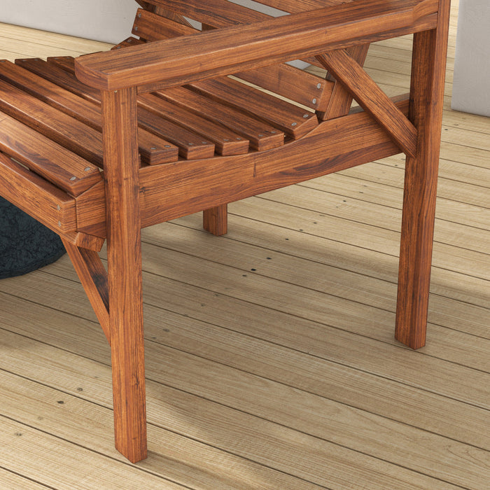 Outsunny 3pcs Outdoor Bench Set For Garden, Backyard, Balcony, Tan Brown