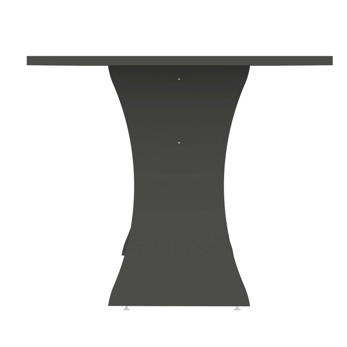 Coney Mid-Century Modern 53\" Dining Table in Charcoal Gray