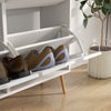 HOMCOM Shoe Cabinet with 4 Flip Drawers and Adjustable Shelves, White